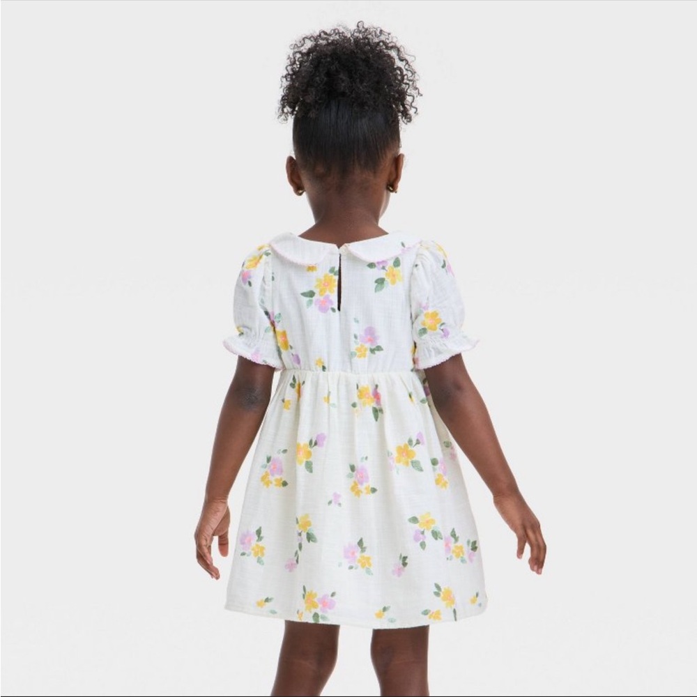 NWT Cat and Jack Floral White Girls Dress Size 3T - Picture 2 of 9